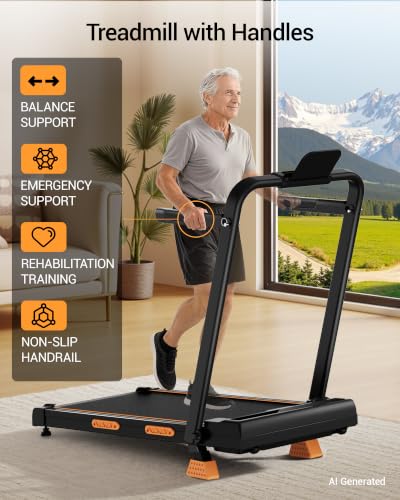 Incline Walking Pad Treadmill - 3-in-1 Foldable Under Desk Treadmill with Handles, 330 LBS Capacity, 2.5HP Quiet Motor, LED Display