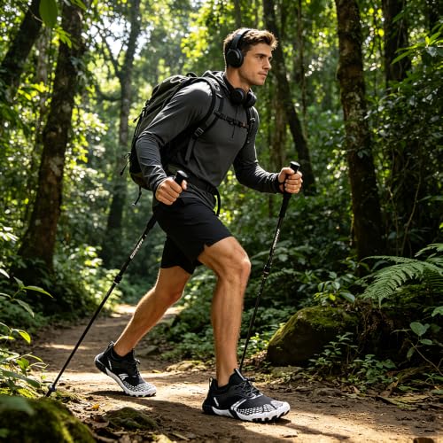 RUFONE Water Shoes for Men & Women - Quick Dry Barefoot Aqua Shoes, Black, 8 Men / 10 Women