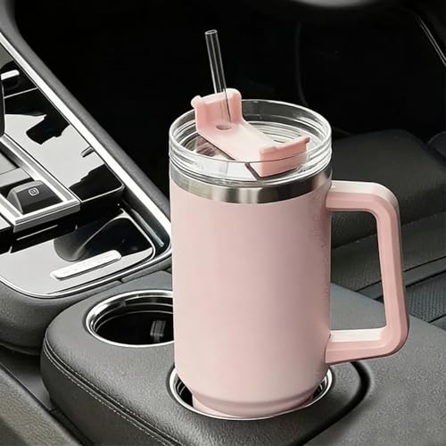 40 oz Tumbler Lid Replacement - Spill Proof Cover for Stanley - Black