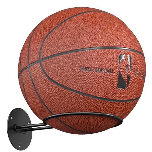Wall Mounted Basketball Holder - Minimalist Ball Rack for Boys Room