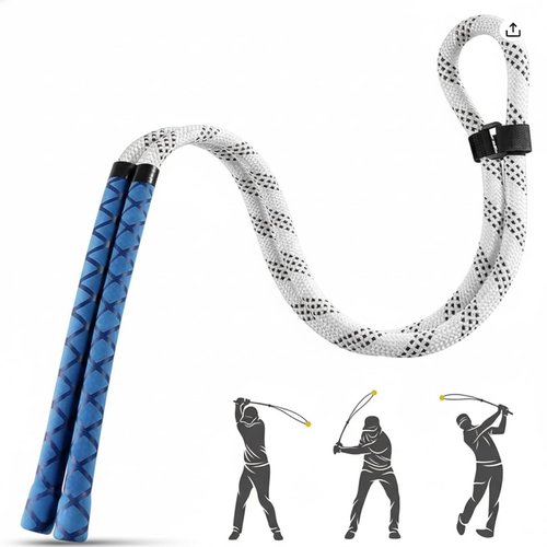 LOFIN Golf Swing Trainer Rope – Heavy-Duty Golf Training Aid for Swing Speed & Rhythm, Durable Double Rope Swing Trainer for Warm-Up, Posture, and Tempo Improvement