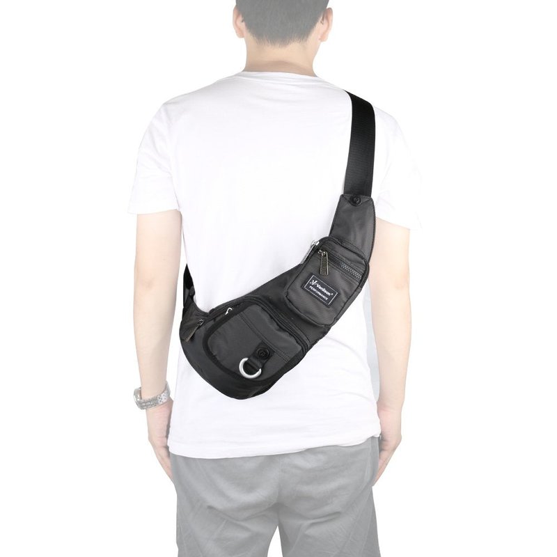 Vanlison Sling Bag, Small Sling Backpack, Small Chest Pack- Crossbody Bag For Men Women, Lightweight Shoulder Bag Black