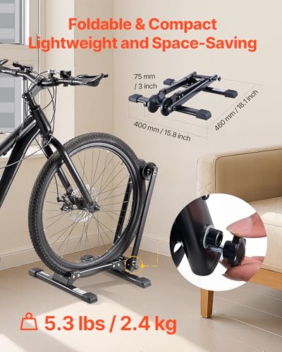 VEVOR Bike Rack (2 Pack) Floor Stand Fits 20-27 Inch Mountain & Road Bikes, Black