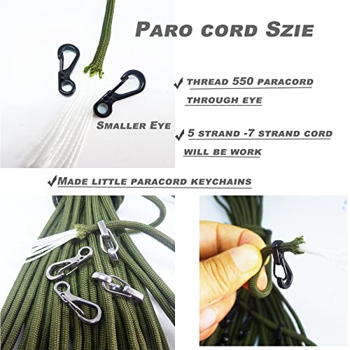 Mini Carabiner Clips - Metal Spring Hook, 12pcs Gun Gray, 1in