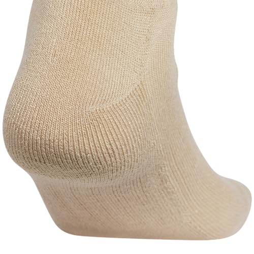 Men's Cushioned Crew Socks - 3 Pairs, Large Warm Sandstone Beige/White/Black
