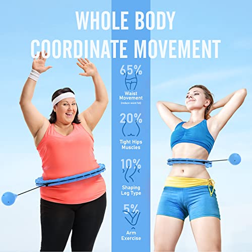 Weighted Hula Hoop for Adults - 47 Inch Fitness Exercise Hoop