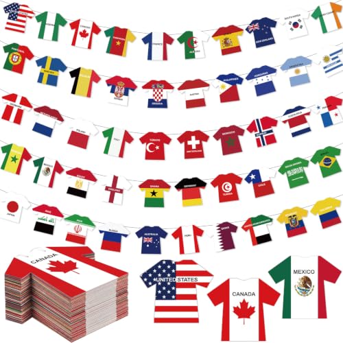 Soccer Jersey Flag Bunting Banner - 50 Country String Flags