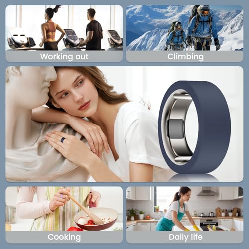Oura Ring Cover - 8 Pack Silicone Protector for Gen 3/4 - Black/Blue/Clear/White/Teal/Purple/Pink