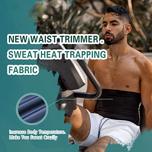 Waist Trainer Sweat Belt for Men - Sauna Slimming Belt - Deep Blue / Large-X-Large