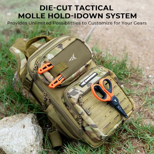 Fishing Sling Bag with Rod Holder - Water-Resistant Backpack