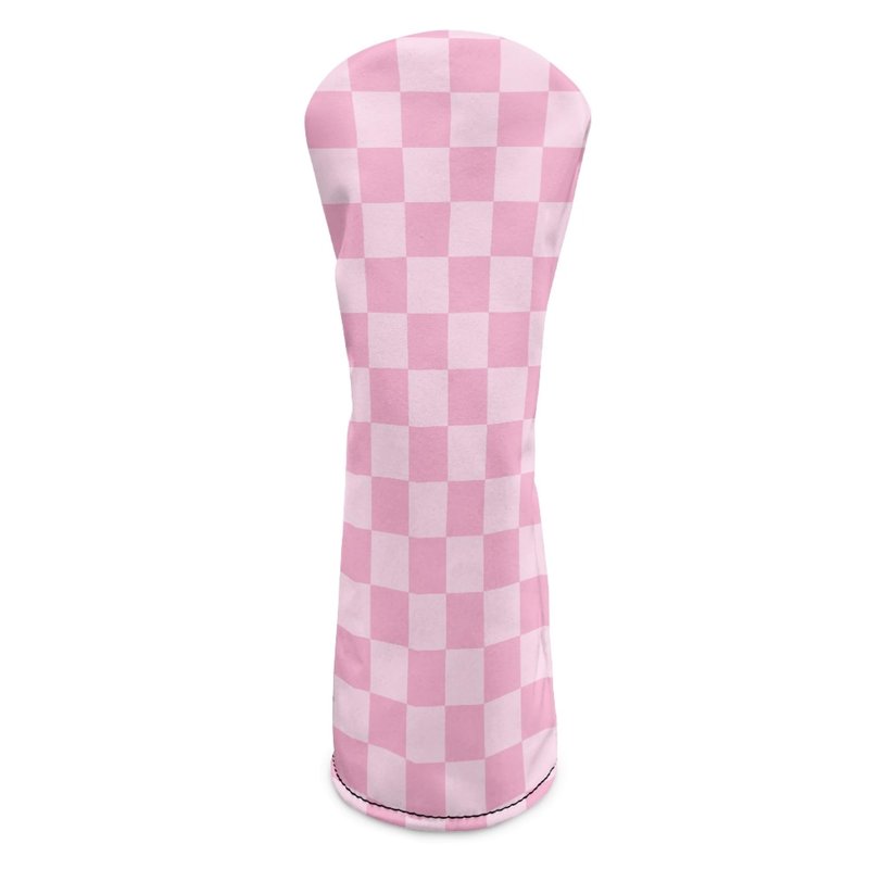 Pink Checkered Golf Head Covers for Woods and Driver Fairway Hybrid Funny PU Leather Golf Club Head Covers for Women Men Golf Accessories for Halloween Christmas Birthday Present