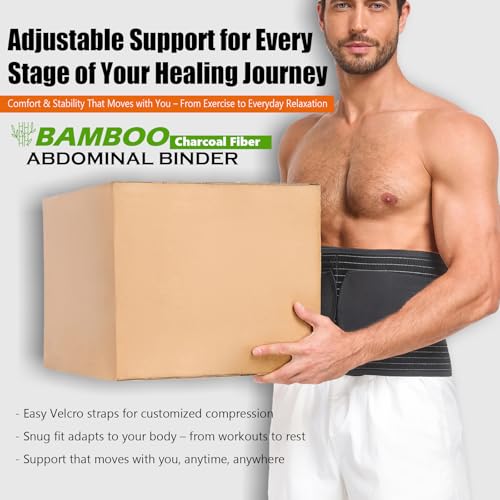 DOREIPA Black Large Abdominal Binder for Post-Surgery & Postpartum Recovery
