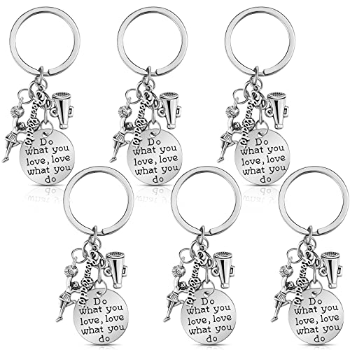 Cheerleader Keychain Set - 6 Pieces Cheer Gifts for Girls