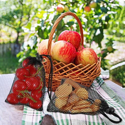 Small Drawstring Mesh Bags - 10 Pcs 6x4 Inch Nylon Net for Sports