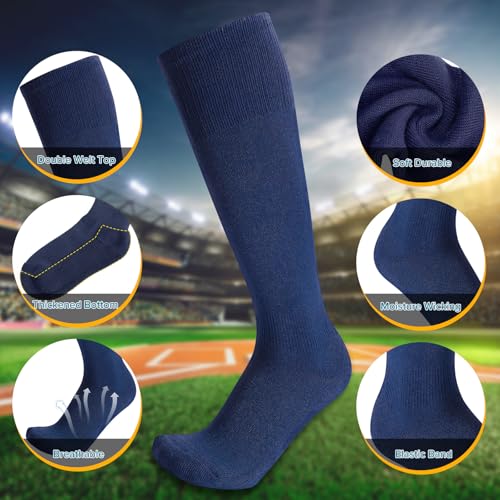 Youth Baseball Socks and Belt Combo - Medium Navy Sports Set for Boys & Girls
