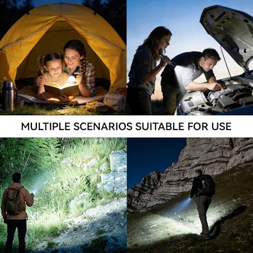 Rechargeable LED Tactical Flashlight with Zoom, 5 Modes for Camping & Emergency