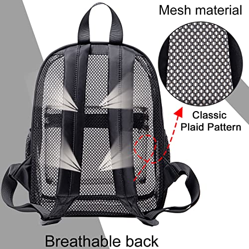 Black Clear Mini Backpack Stadium Approved 12x9x5 Small Transparent Bag for Events