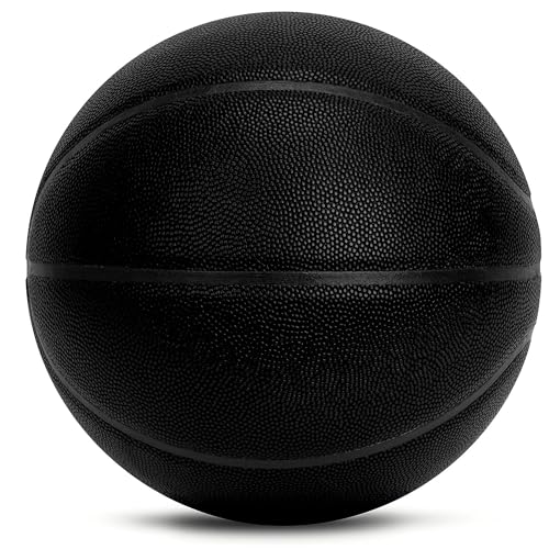 Official Size 7 Basketball - Premium Composite Leather - Black