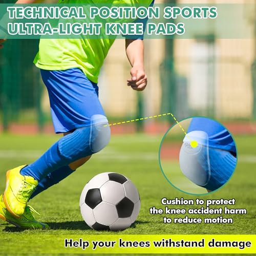 HooLing 8 Pcs Youth Football Knee Pads Ultra Light Skill Support