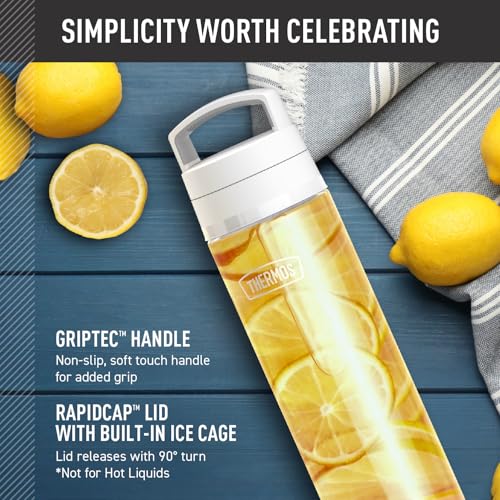 THERMOS ICON Series 26oz Clear Hydration Water Bottle with Wide Mouth & Rapidcap Lid