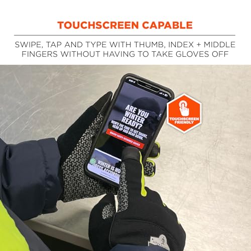 Ergodyne ProFlex 850 Insulated Freezer Gloves, Grip Palm, Touch Screen Capable, Cold Storage Work