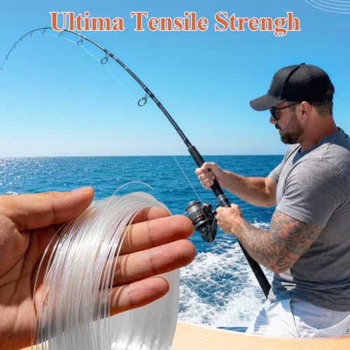 Clear Monofilament Fishing Line, 48LB Nylon Wire for Fishing & Crafts - 460ft