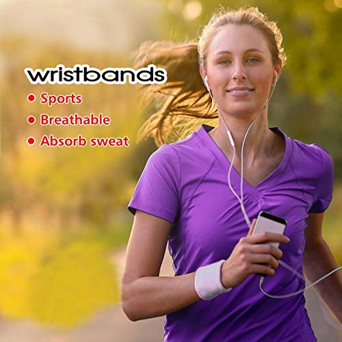 Sports Wristbands - 10 Pairs Cotton Sweat Absorbing Bands