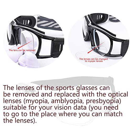 Sport Goggles for Racquetball & Basketball - Adjustable Strap - Transparent