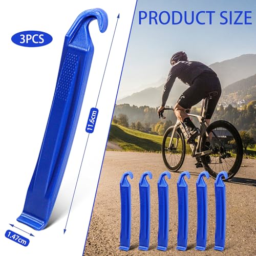 Bicycle Tire Levers - Durable Ergonomic Bike Repair Tool - 3 Pack Blue