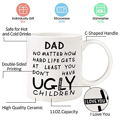 Funny Coffee Mug for Dad - 11oz White Gift from Daughter