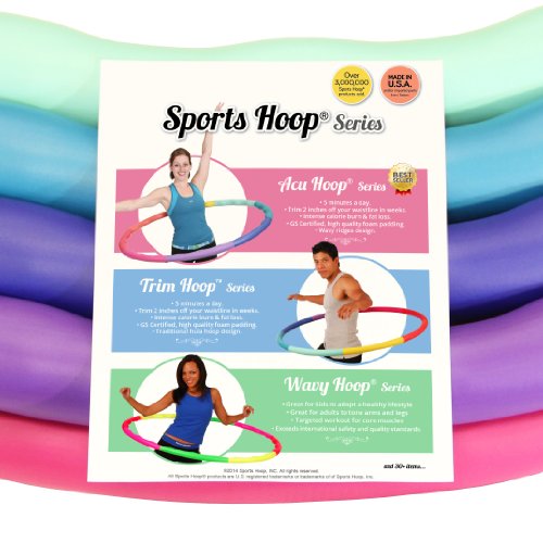 Weighted Hula Hoop - 4 lb Medium Fitness Workout Hoop (Rainbow Colors)