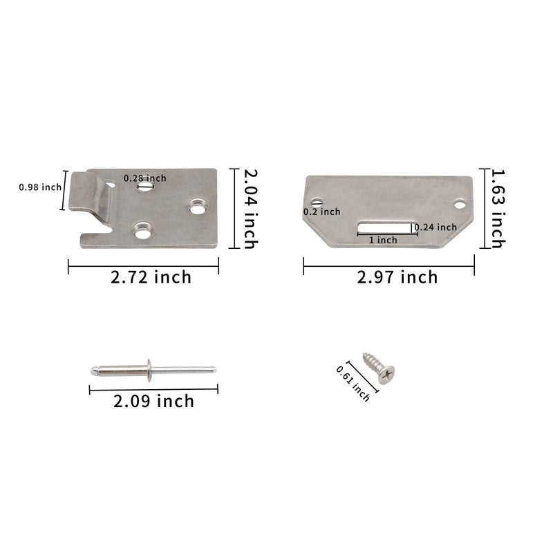 DRIVE UP 2 Pairs Seat Hinge Bottom Plate for 1995-Up EZGO TXT/Medalist Gas Electric Models, OEM 71610-G01 71609-G01