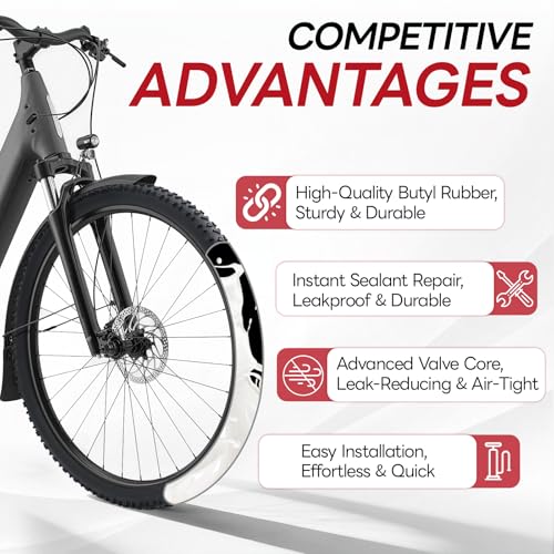 26 Inch Bicycle Inner Tube - Self-Sealing, Compatible with Mountain & Road Bikes