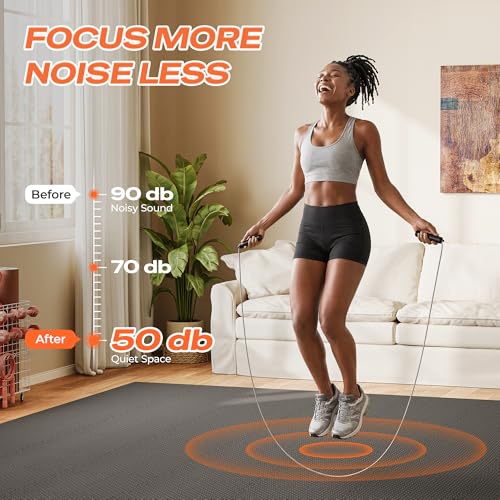 EVA Foam Interlocking Gym Mats - 18 Tiles, Black - Workout Flooring