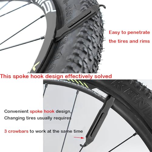 Bicycle Tire Levers - Ultra Strong PC Plastic Tool Set of 4 - Black
