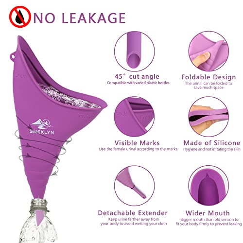 Female Urination Device - Reusable Silicone Pee Funnel - Purple