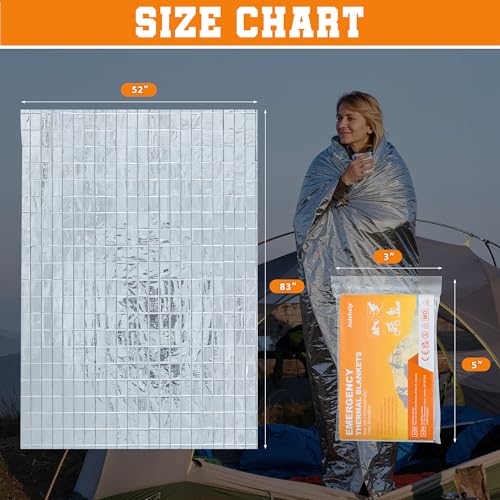 6-Pack Emergency Mylar Thermal Blankets for Survival & Outdoor Use