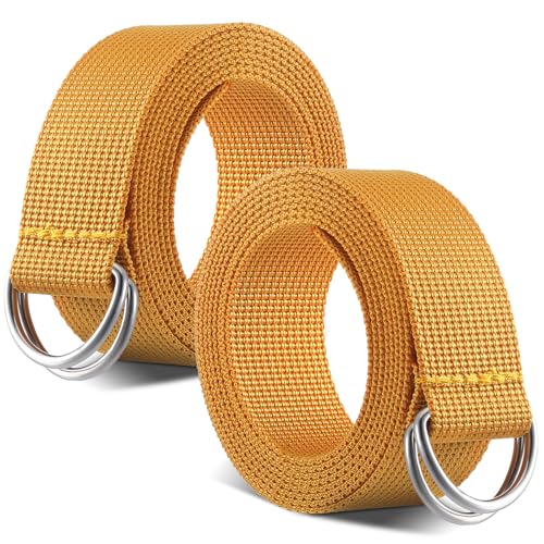 Football Belt - 52 Inch D Ring Belt for Men, Women & Youth - Yellow