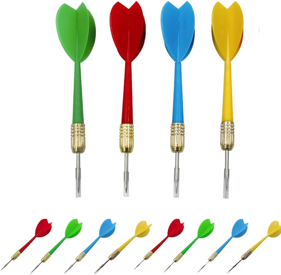 Skiennix 16-Piece Steel Tip Dart Set - Vibrant Multicolor Darts for Ultimate Precision Play