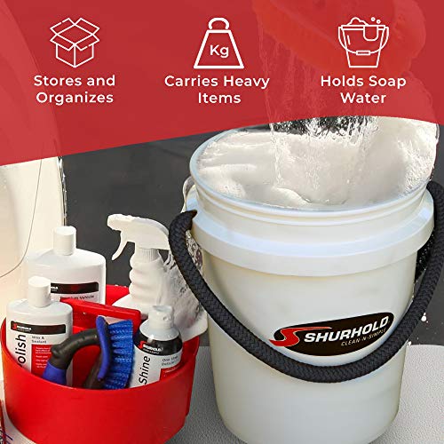 Shurhold World’s Best Rope Handle Bucket - 5 Gallon White, Heavy-Duty Leak-Free