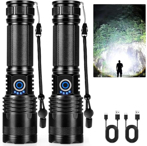 LBE Rechargeable 90,000 Lumens LED Flashlight 5 Modes Waterproof Camping Light