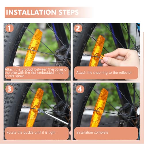 4-Pack Bicycle Wheel Spoke Reflectors - Safety Night Cycling Accessories
