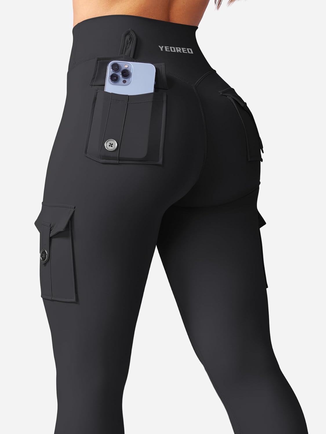 YEOREO CoreFlex Workout Cargo Leggings - Hidden Scrunch Butt Lift | Women's Gym Yoga Pants with Pockets