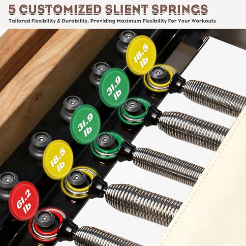 Pilates Reformer Machine 94.5" with 5 Springs & Accessories - White