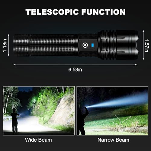 Lylting Rechargeable 99,000 Lumens LED Flashlight 3-Pack, Waterproof, 5 Modes for Camping Emergency Home