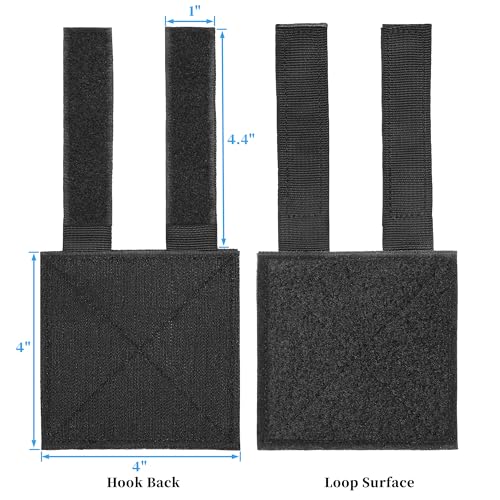 Molle Patch Panel - Hook & Loop Tactical Badge Holder 2-Pack Black 4"x4"