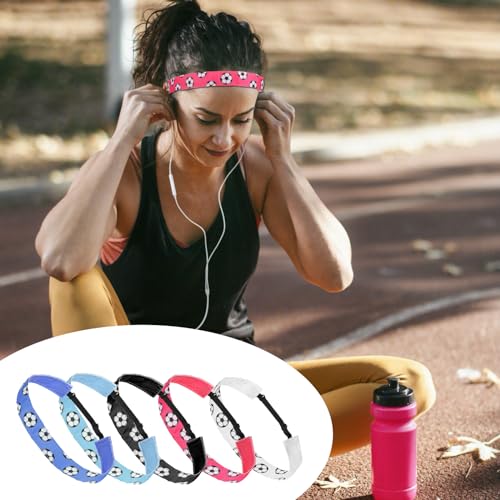 Adjustable Non-Slip Soccer Headbands - 5 Colors Set