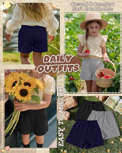 Girls' Athletic Shorts - 3 Pack Summer Set