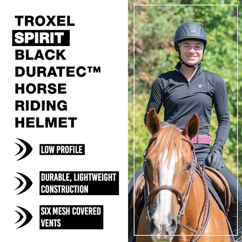 Full Coverage Horse Riding Helmet - Adjustable Fit, Black Duratec Medium
