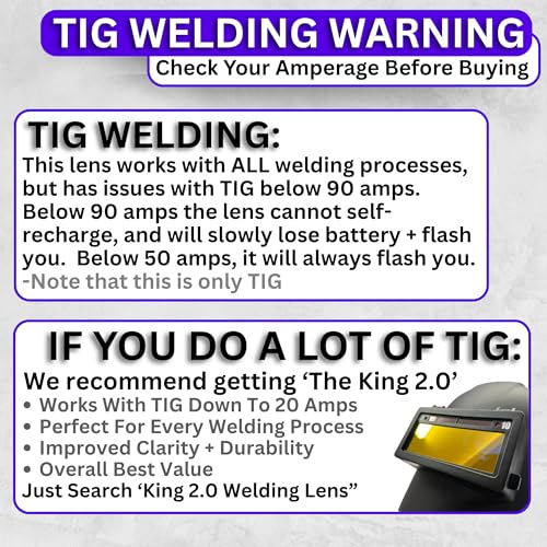 The King Single 1.0 | Shade 11 Gold Auto Darkening Welding Lens | 2" x 4 1/4" x 0.2" | Darkens Automatically And Ultra Clear | Gold Front - Deep Blue Weld View | Ridge Products Royal Series